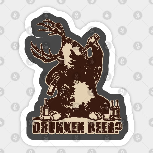 Bear, deer, drunken beer? Sticker by NewSignCreation